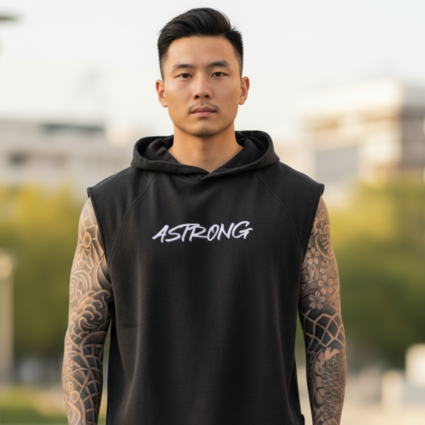 SNOW WASHED SLEEVELESS HOODIE